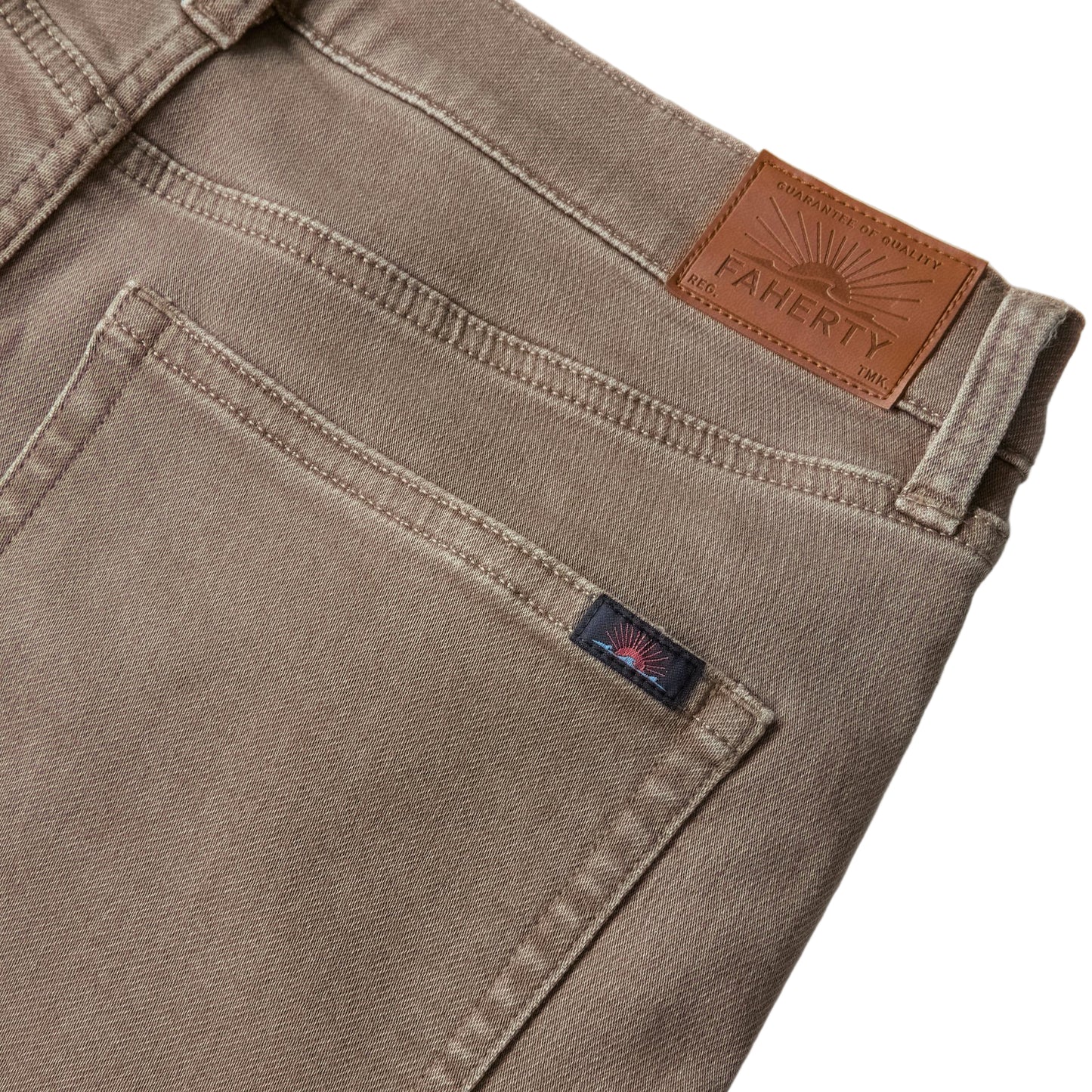 Faherty Dark Rye Stretch Terry 5 Pocket Pant