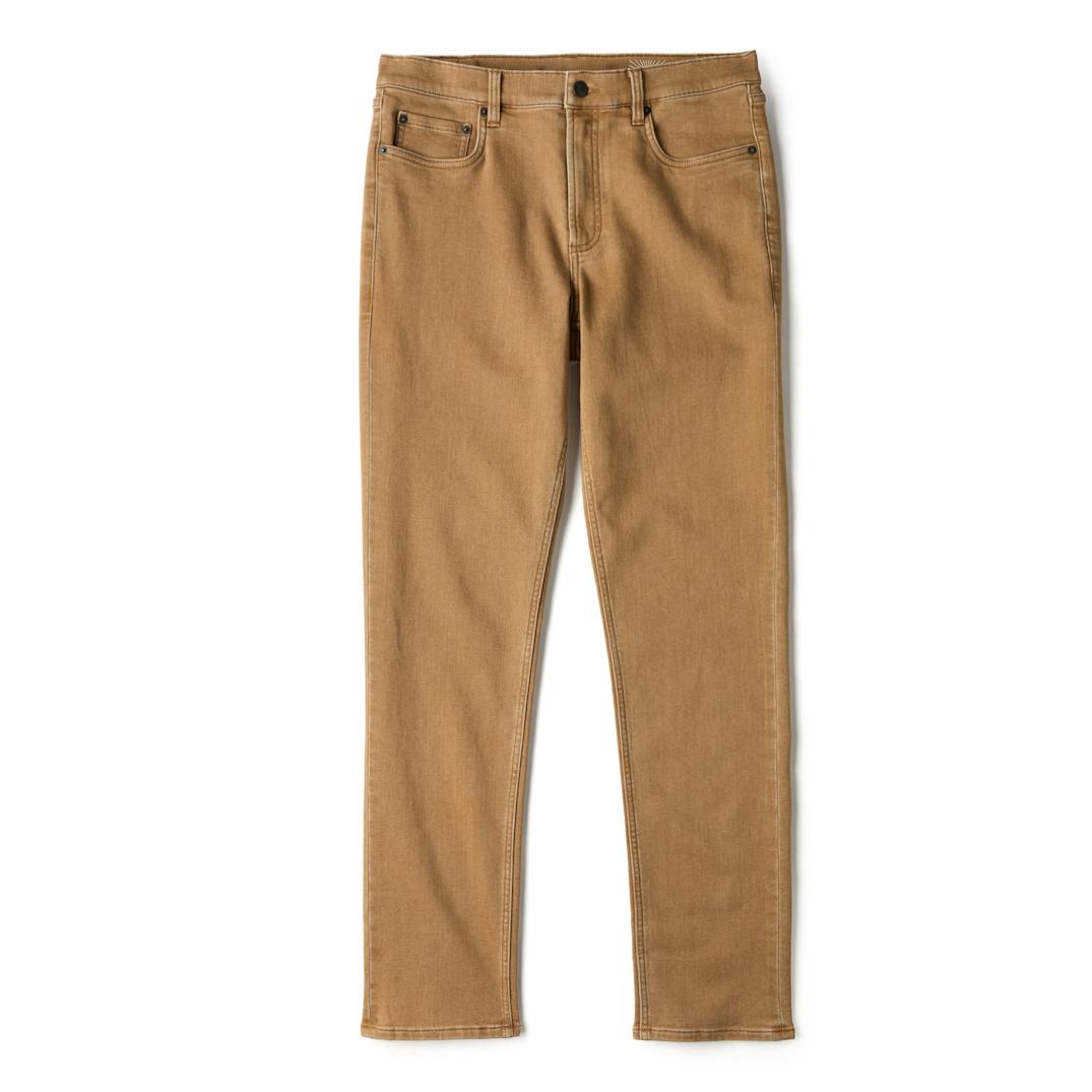 Faherty Elk Brown Stretch Terry 5 Pocket Pant