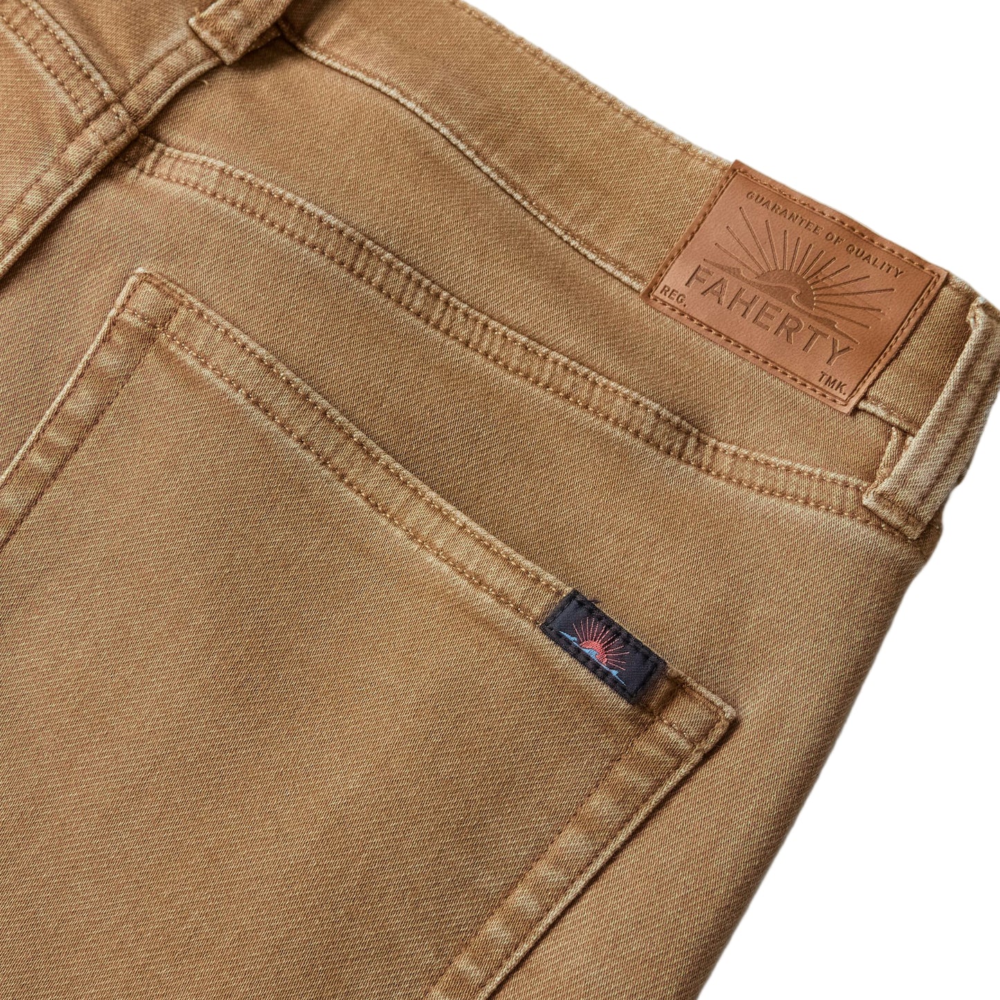 Faherty Elk Brown Stretch Terry 5 Pocket Pant