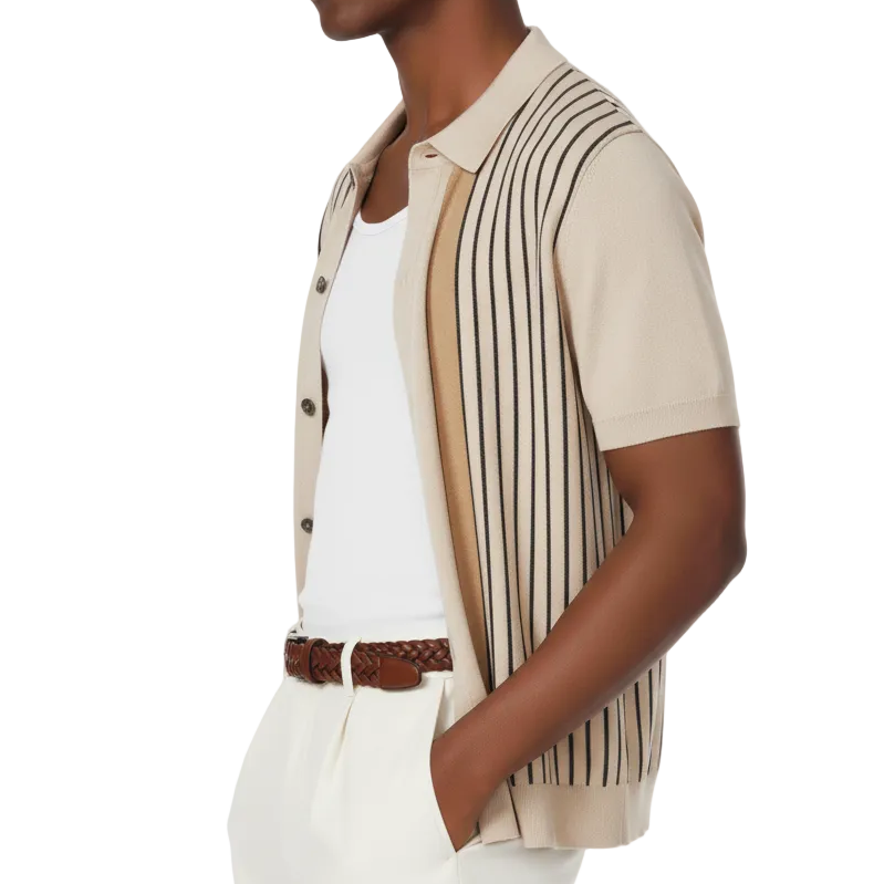 Hawk's Bay Textured Striped Button Up Shirt