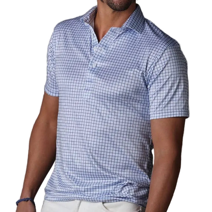 Collars & Co. Blue Tattersall Polo