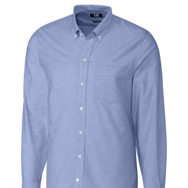 Cutter & Buck French Blue Stretch Oxford Long Sleeve Shirt