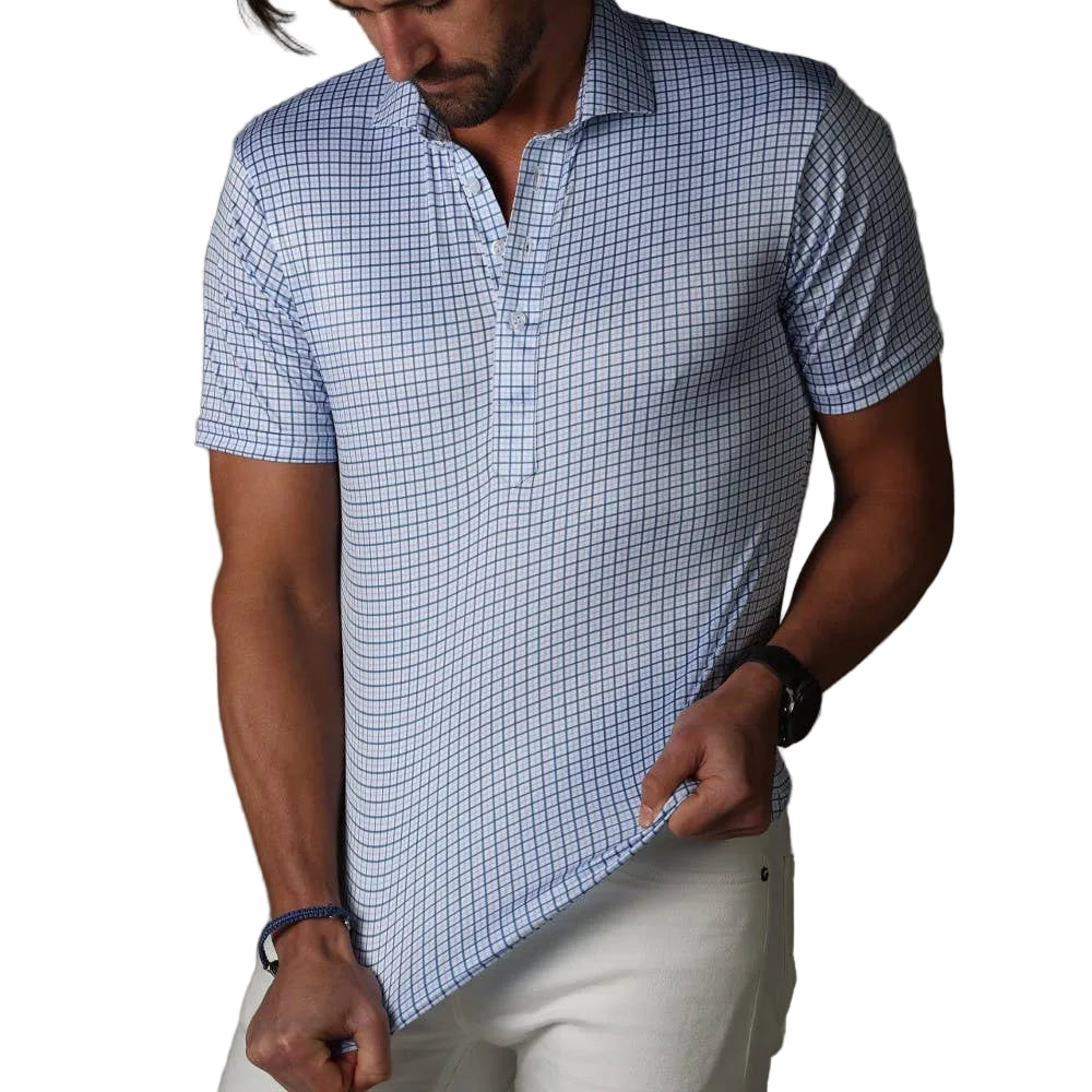 Collars & Co. Blue Tattersall Polo
