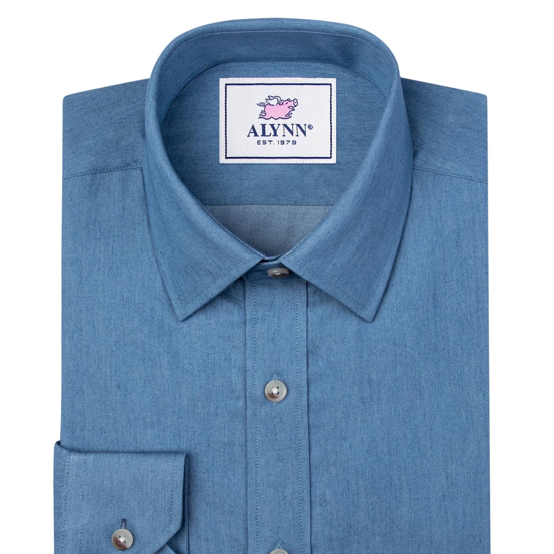 untuckable dress shirts Alynn Liam Lite Denim Untuckable Slim Fit Dress Shirt