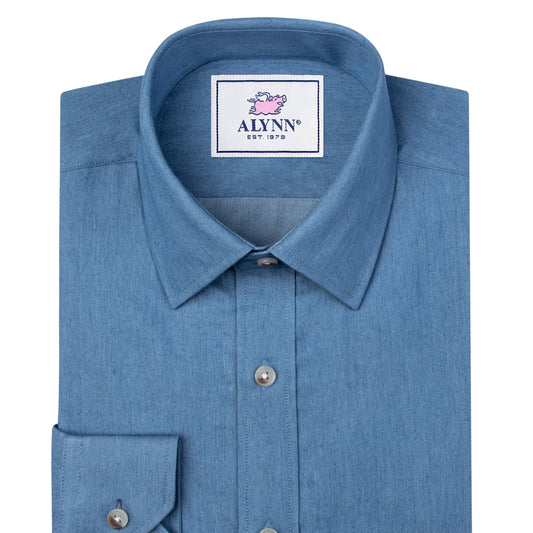 Alynn Liam Lite Denim Untuckable Slim Fit Dress Shirt