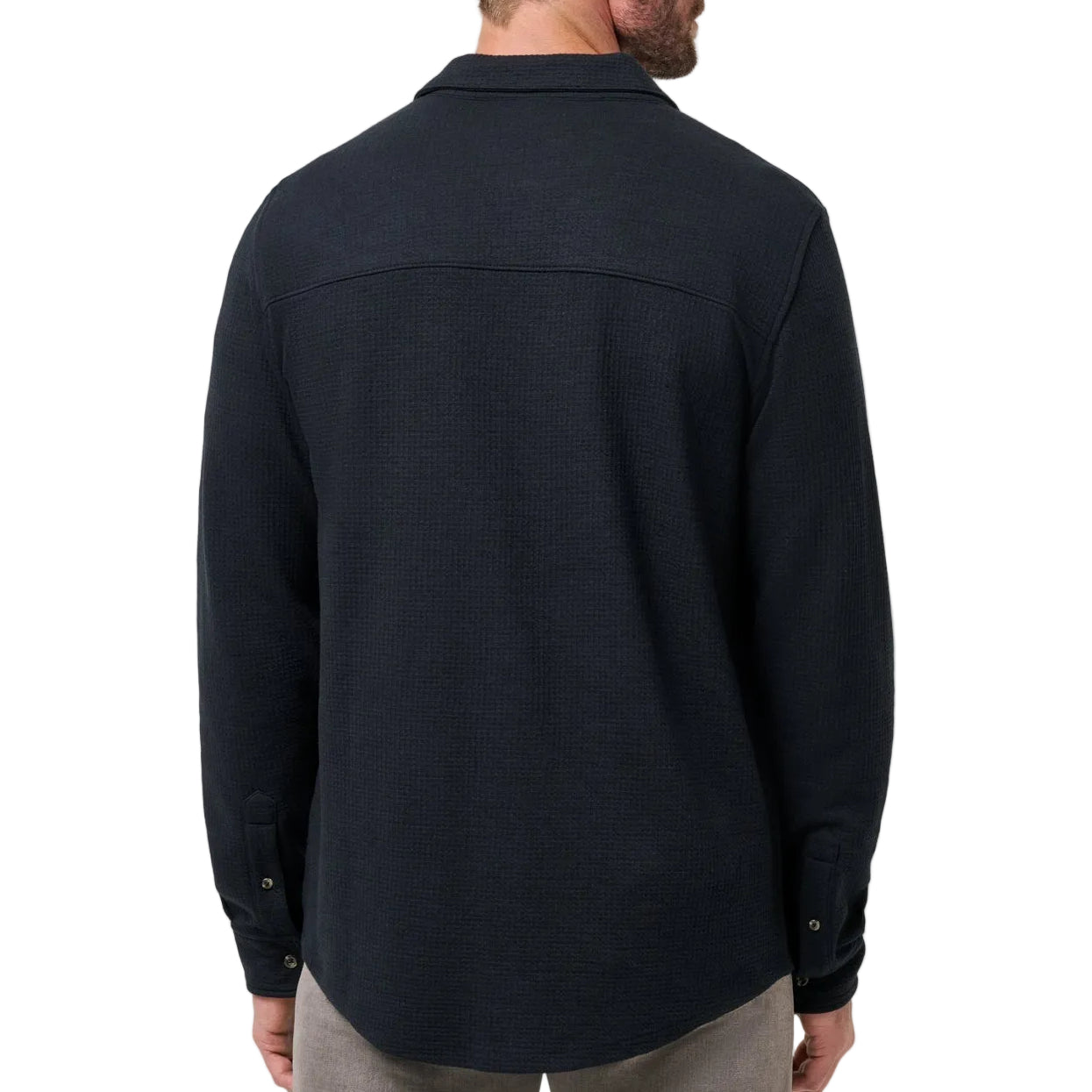 TravisMathew Black Waffle Button Up