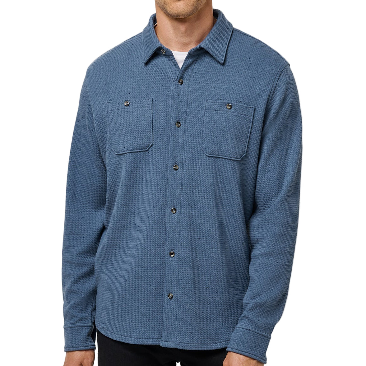 TravisMathew Berring Sea Cloud Waffle Button Up