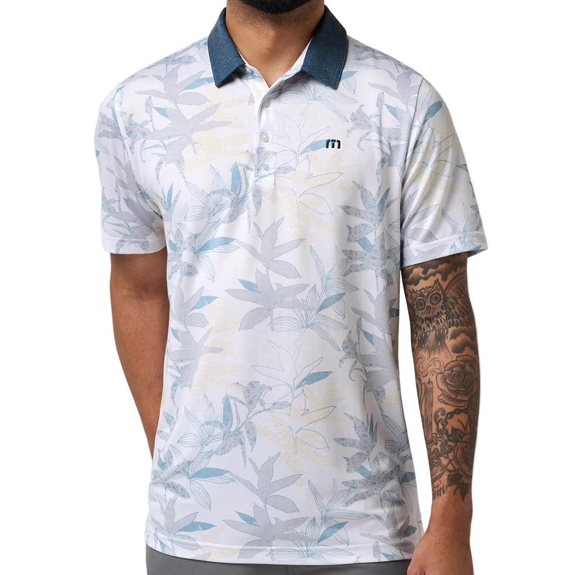 TravisMathew White Featherweight Drift Polo