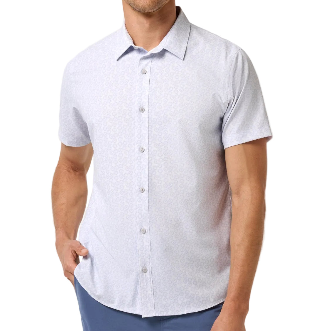 TravisMathew White Techwoven Sunlight Button Up