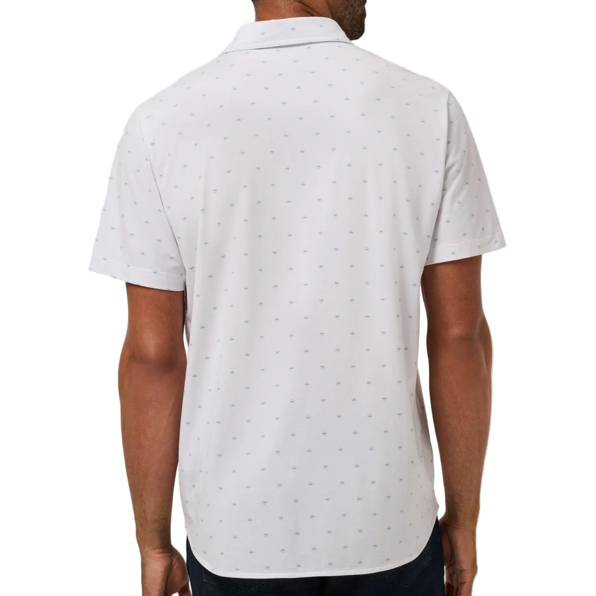 TravisMathew White Comfortknit Geo Button Up Shirt