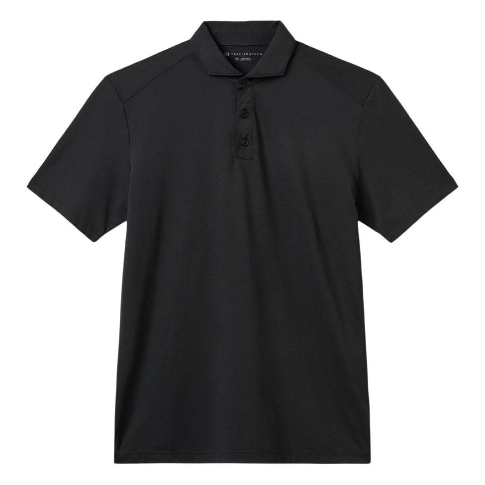 TravisMathew Black Heater Active Polo