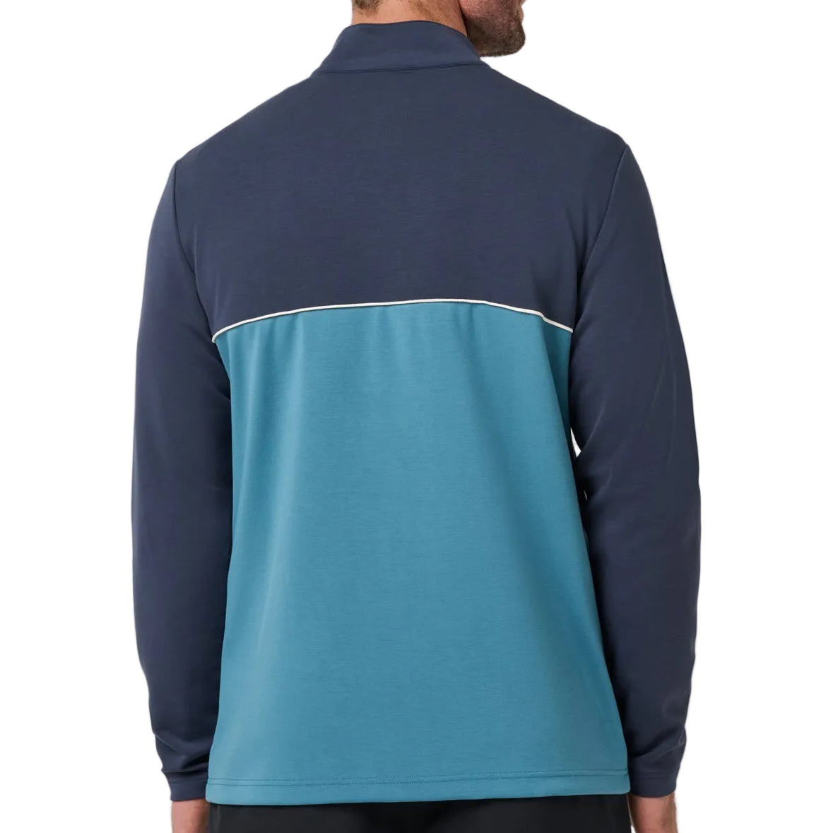 TravisMathew Blue Nights Fibercloud Color Block Quarter Zip