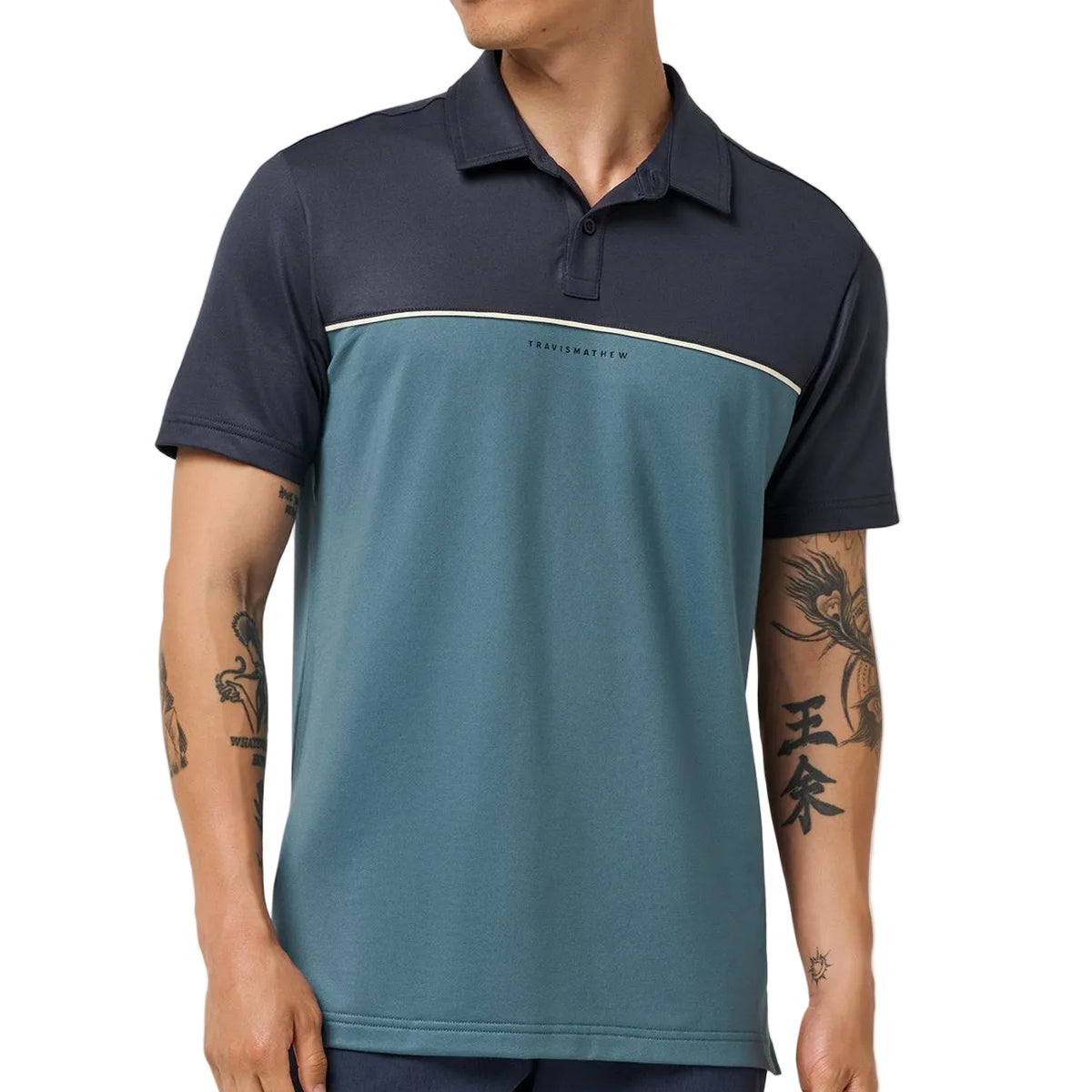 TravisMathew Blue Nights Featherweight Colorblock Polo