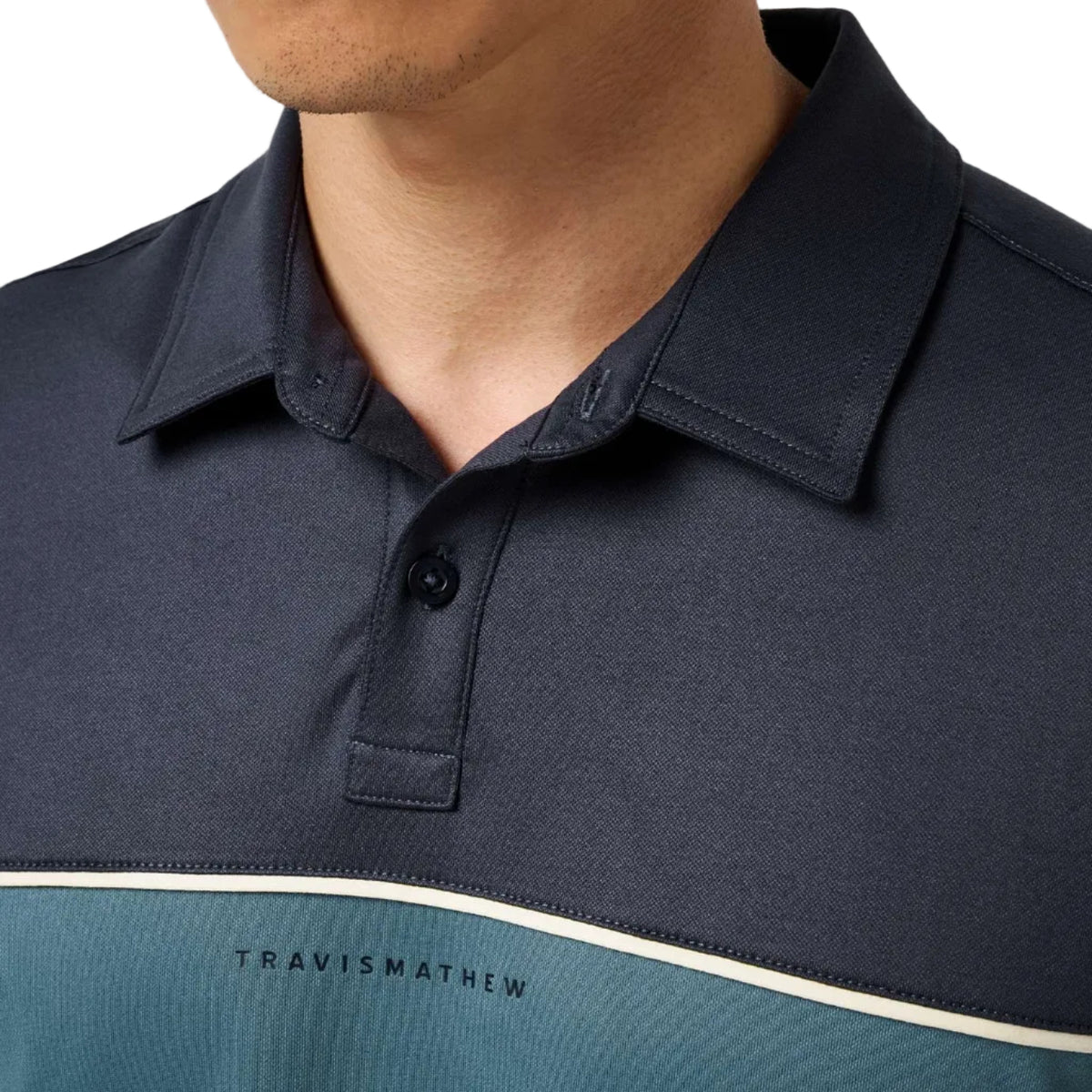 TravisMathew Blue Nights Featherweight Colorblock Polo
