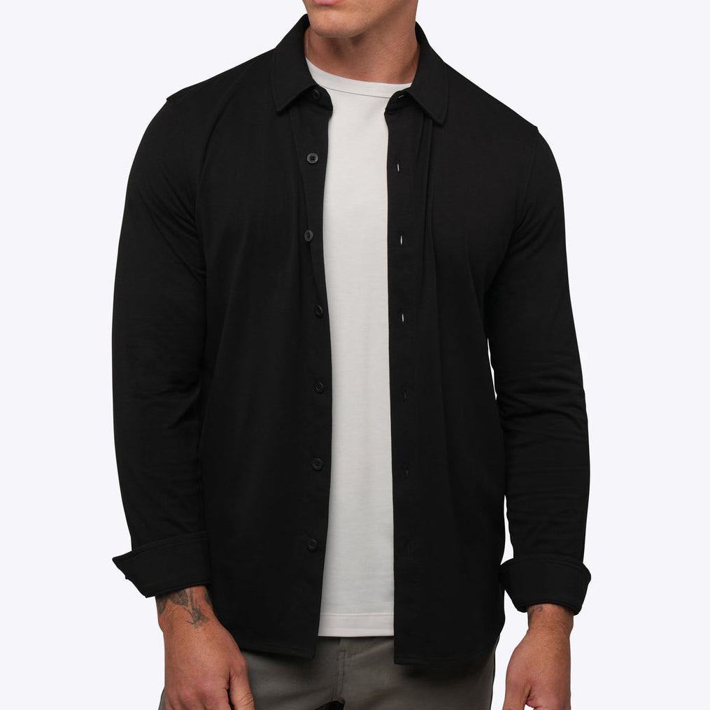 Cuts Clothing Black AO Long Sleeve Button Up