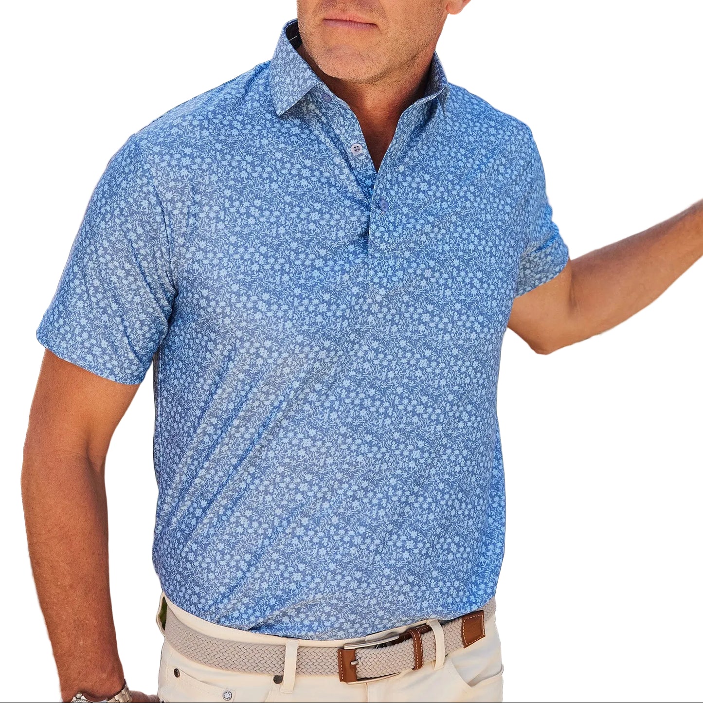 Collars & Co. Botanic Haze Featherweight Flex Polo