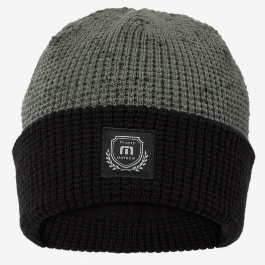 Cloud Waffle Beanie in Dark Olive