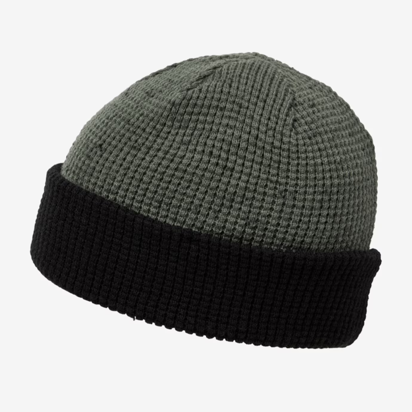 Cloud Waffle Beanie in Dark Olive