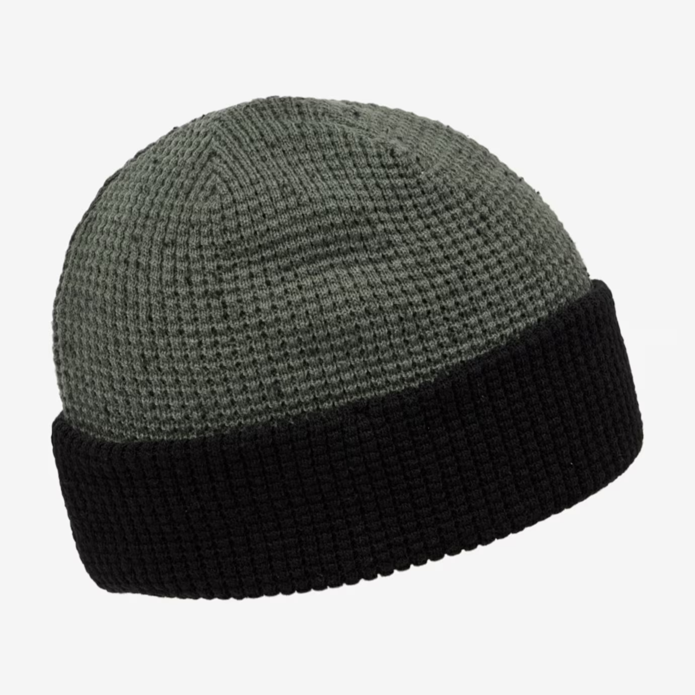 Cloud Waffle Beanie in Dark Olive