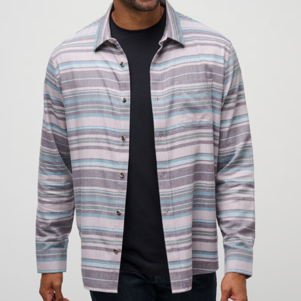 Cloud Flannel Stripe Button-Up