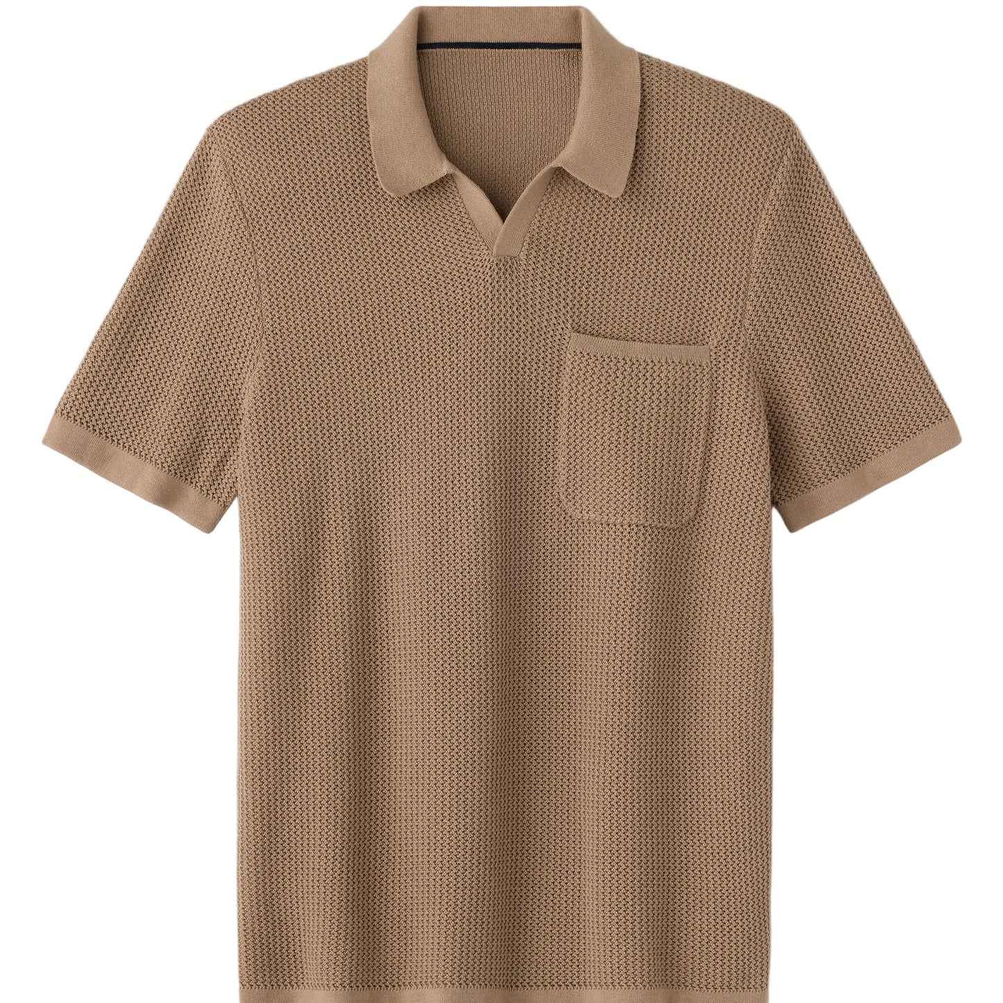 Rhone Teak Brown Coastal Johnny Collar Polo