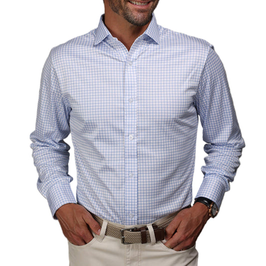 Collars & Co. Blue Check Quattro Dress Shirt