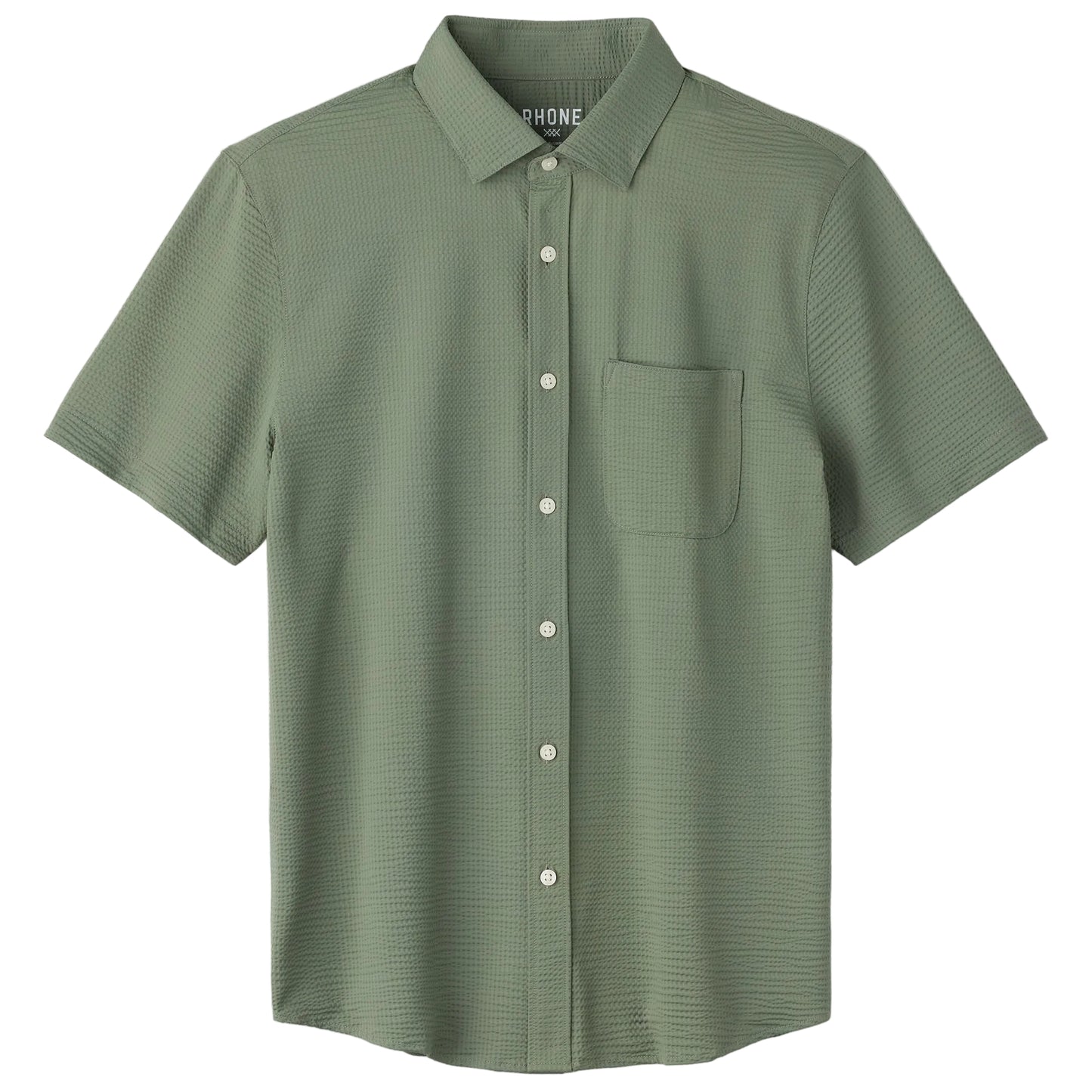 Rhone Light Olive Shadow Commuter Seersucker Shirt
