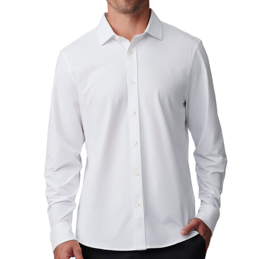 Rhone White Semi Spread Collar Commuter Shirt
