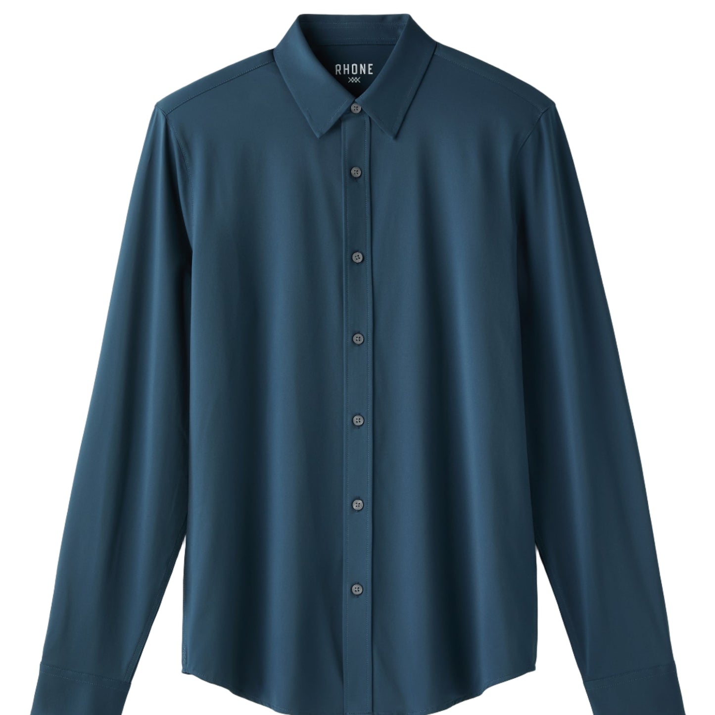 Rhone Deep Sea Blue Oxford Semi Spread Collar Commuter Shirt