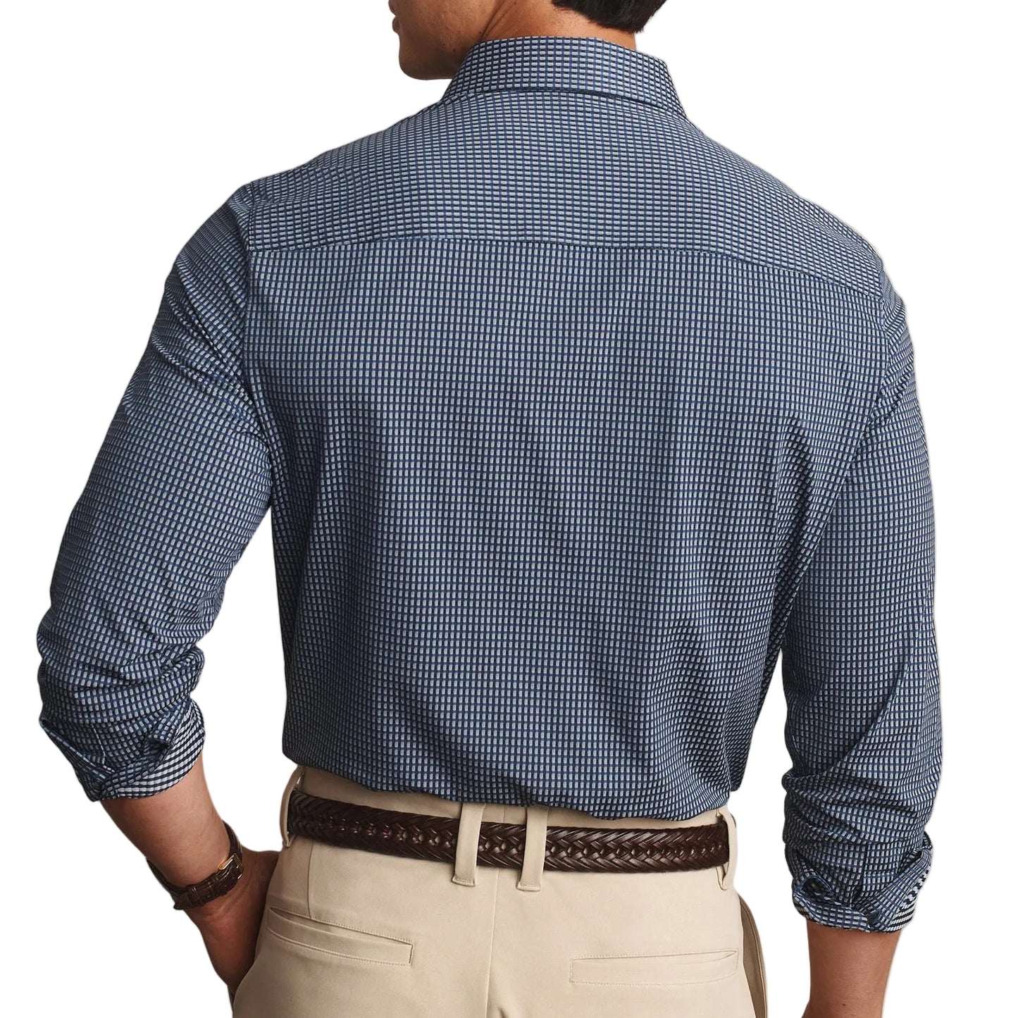 Rhone Navy/Grey Gingham Commuter Shirt