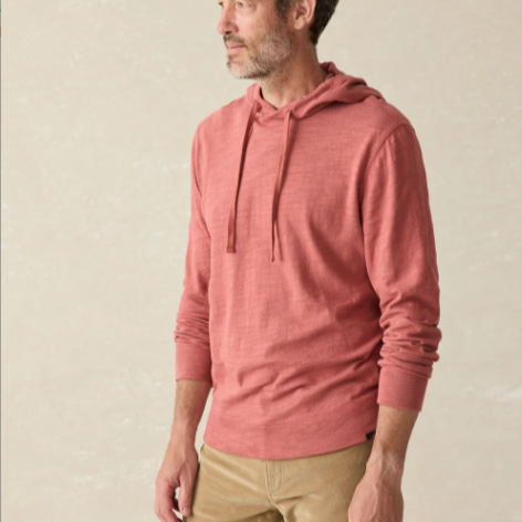 Sunwashed Slub Hoodie in Fall Red