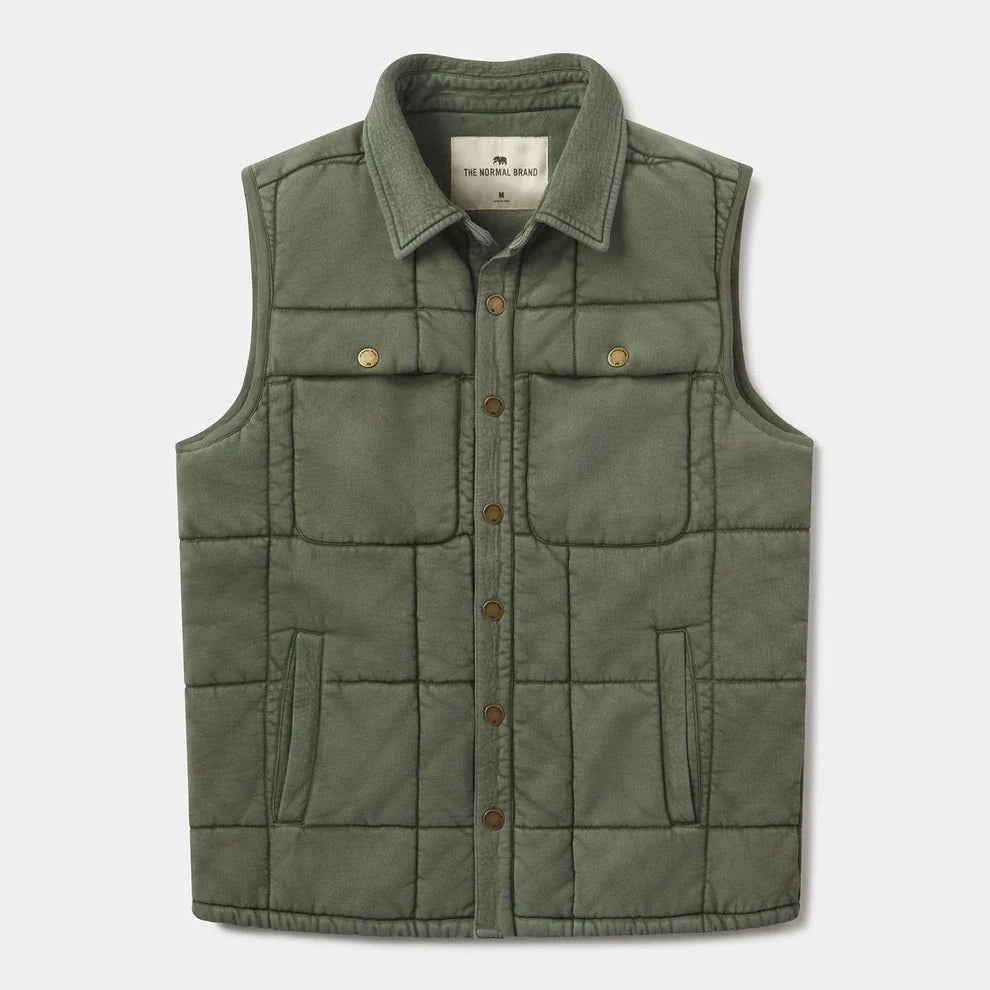 Jackie Premium Fleece Lodge Vest in Laurel Green