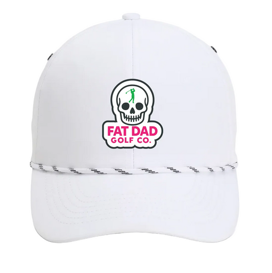 Fat Dad Golf Co. White Skull PVC Patch Hat