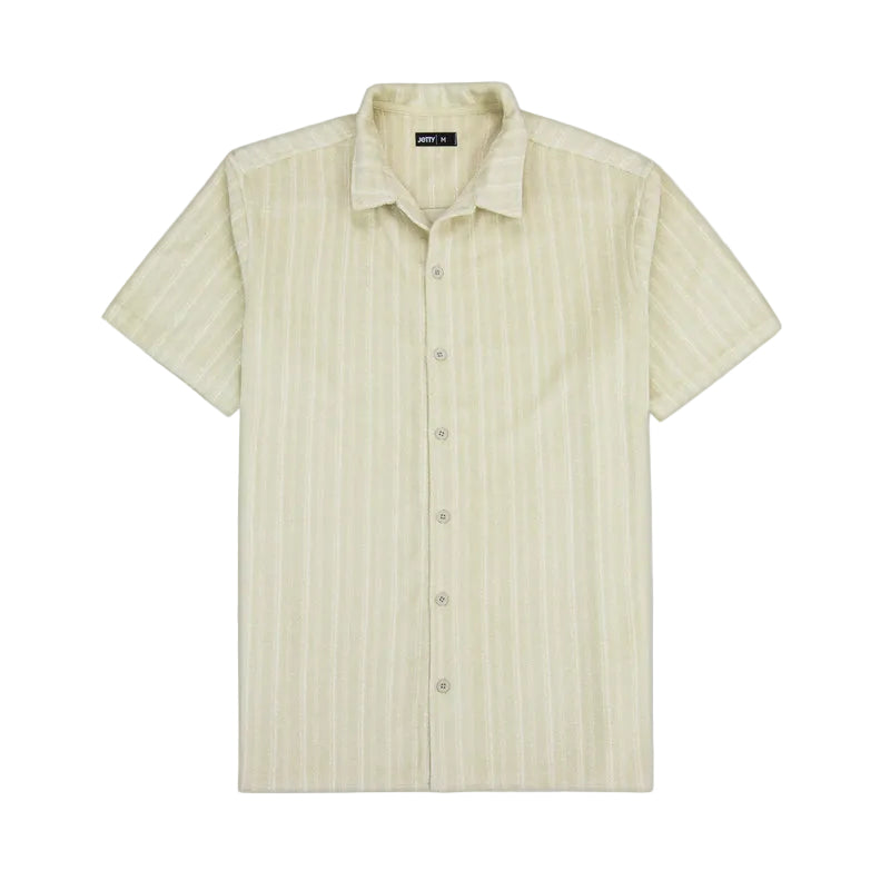 Jetty Light Tan Asbury Knit Button Down Shirt