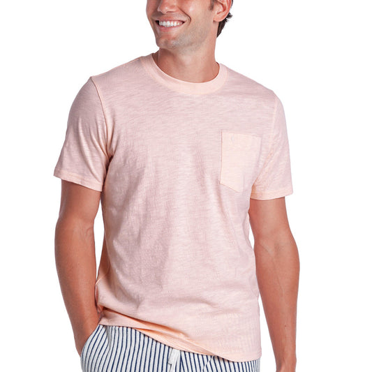 Criquet Pink Sand Slub Cotton Short Sleeve T-Shirt