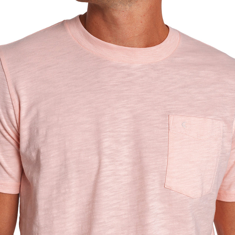Criquet Pink Sand Slub Cotton Short Sleeve T-Shirt