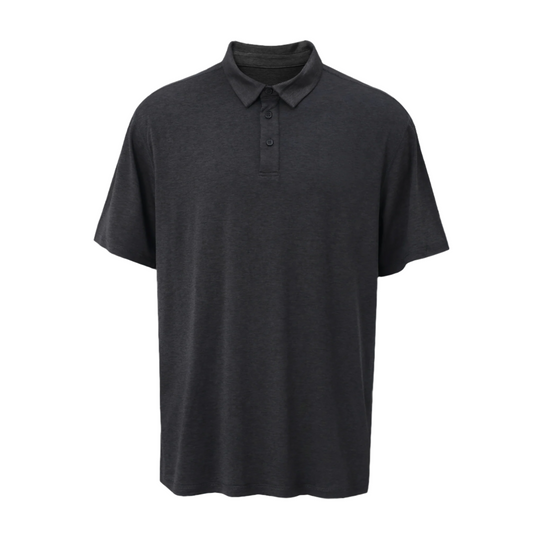 The Crafted Stag Heather Black Performance Polo