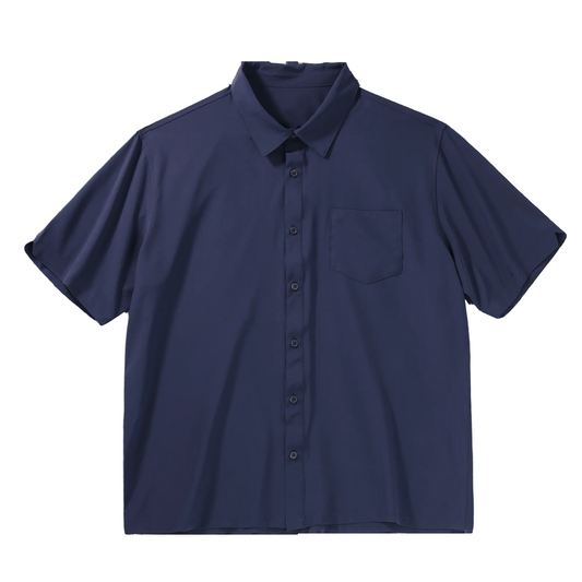 The Crafted Stag Navy Short Sleeve Button Up
