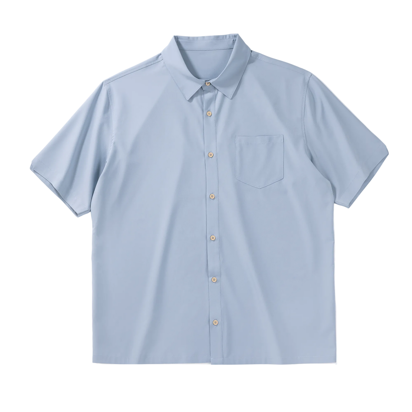 The Crafted Stag Blue Fog Short Sleeve Button Up