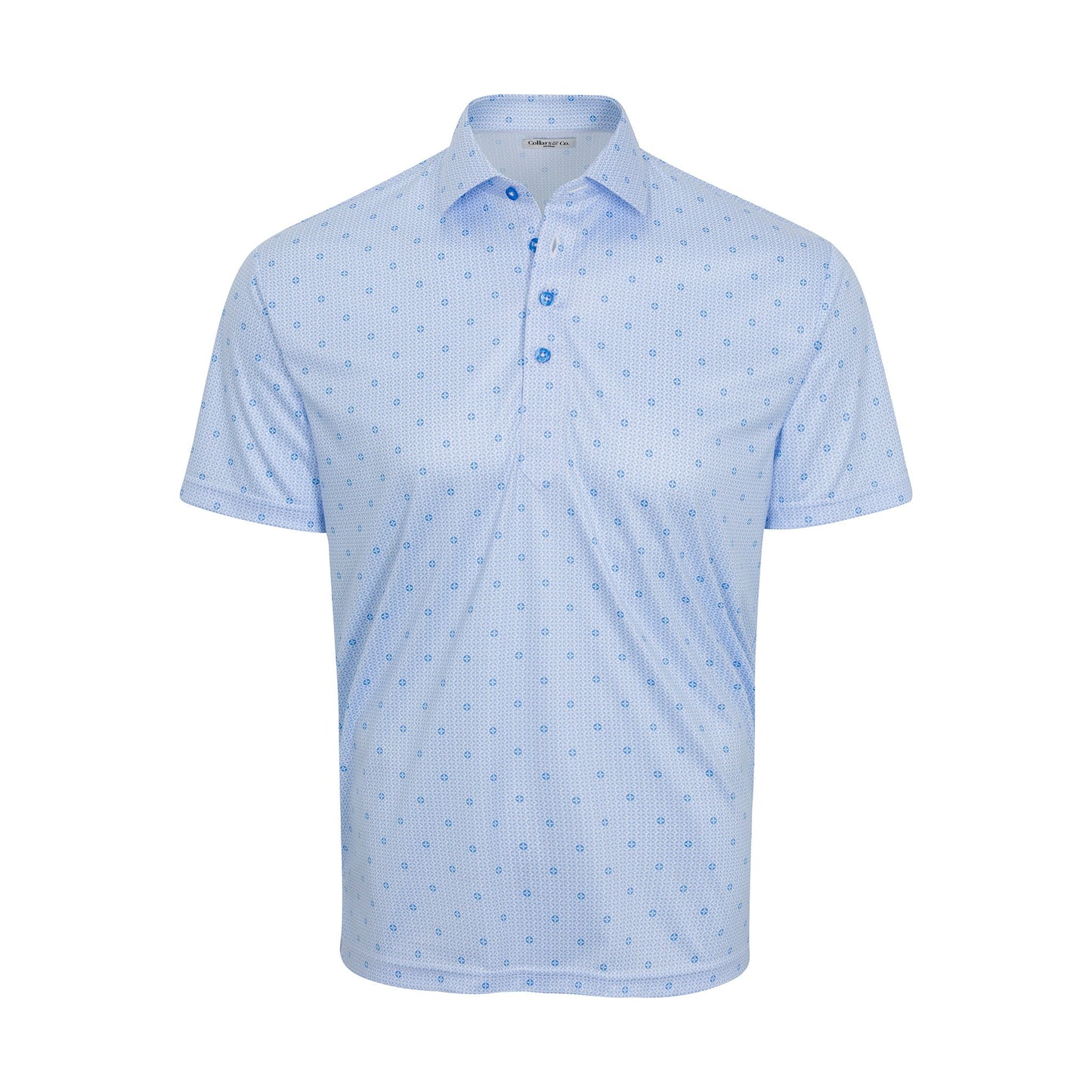 Collars & Co. Medallion Sky Blue Semi-Spread Collar Polo