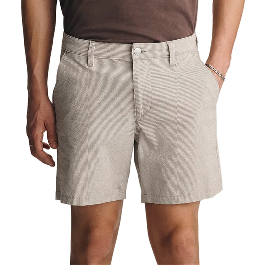 Mavi Sand Seersucker Nate 7" Inseam Shorts