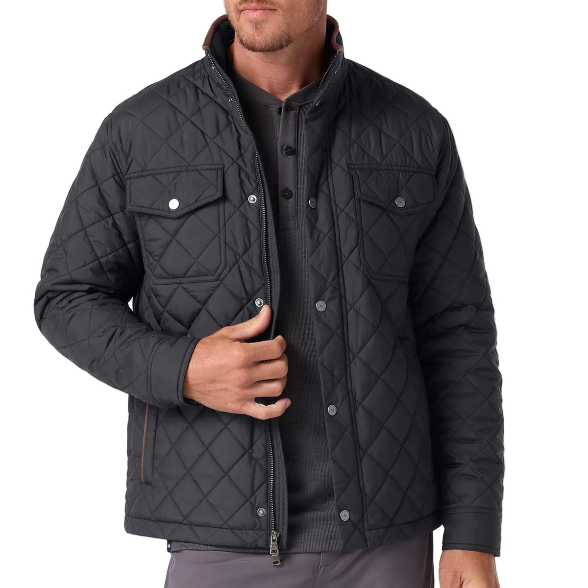 Mizzen+Main Black Brentwood Quilted Jacket