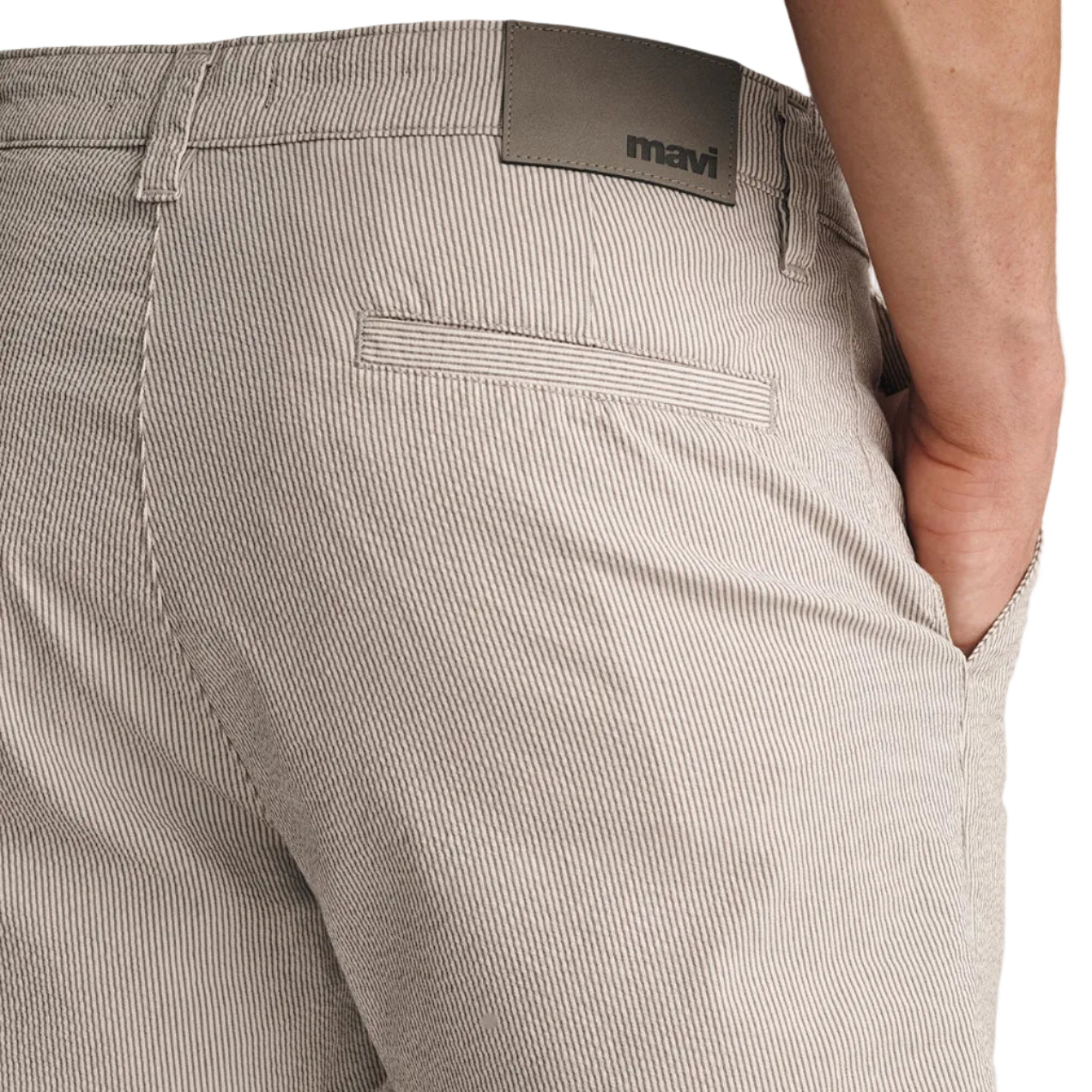 Mavi Sand Seersucker Nate 7" Inseam Shorts