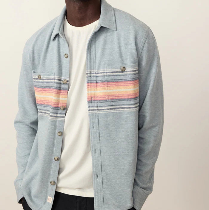 Pacifica Stretch Twill Shirt in Blue Multistripe