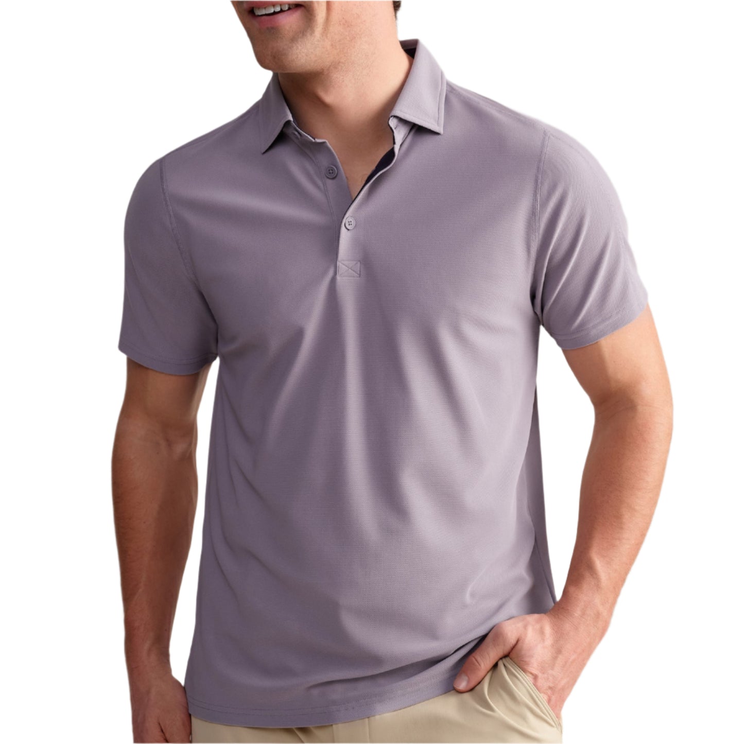 Rhone Regatta Pique Gray Stone Polo