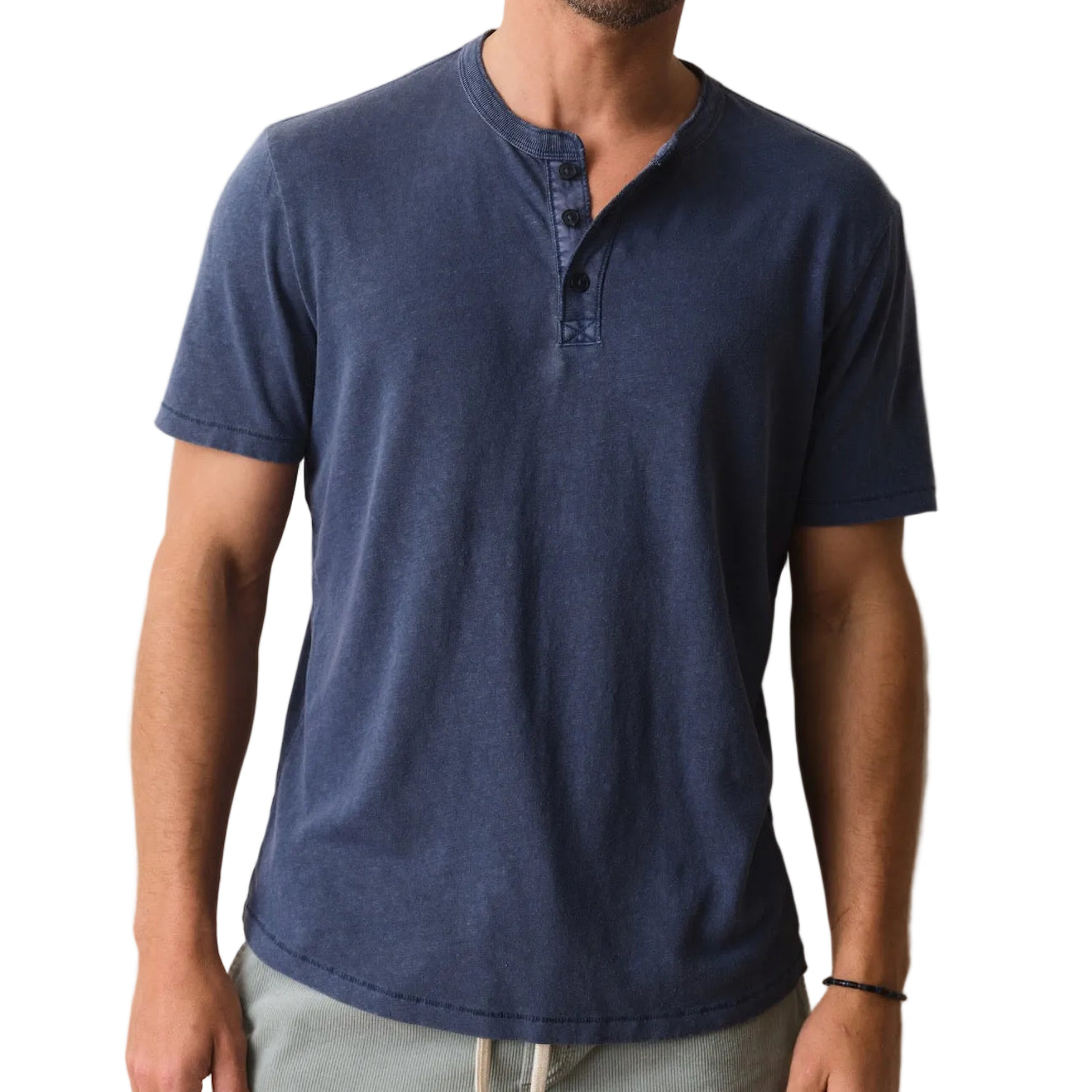 Marine Layer Vintage Indigo Hemp Cotton Henley