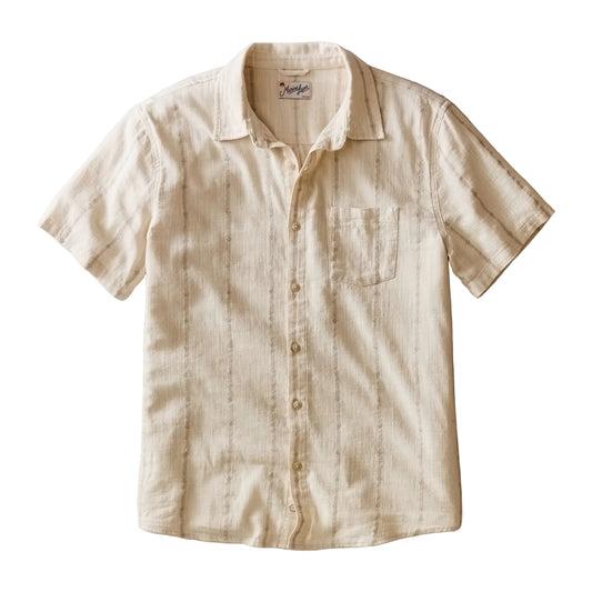 Marine Layer Cream Embroidery Stretch Selvage Shirt