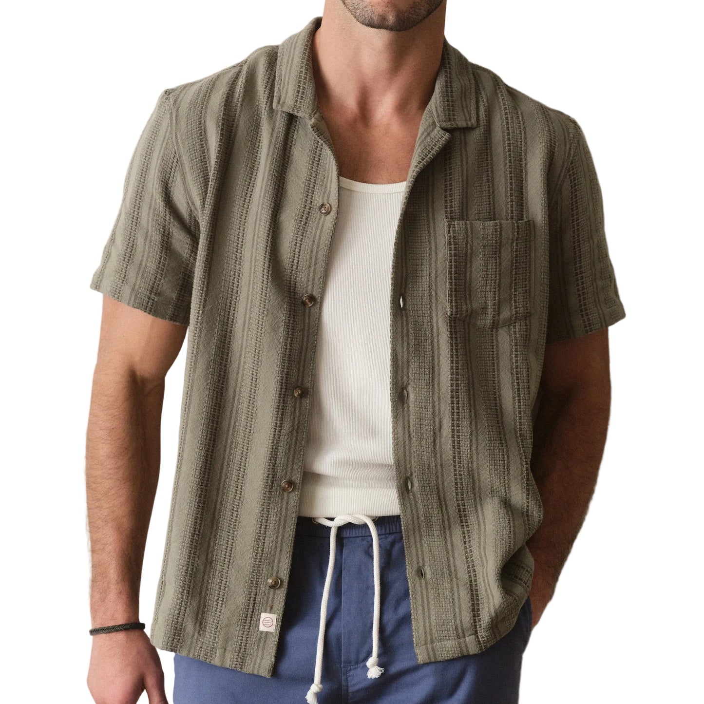 Marine Layer Olive Dobby Resort Shirt