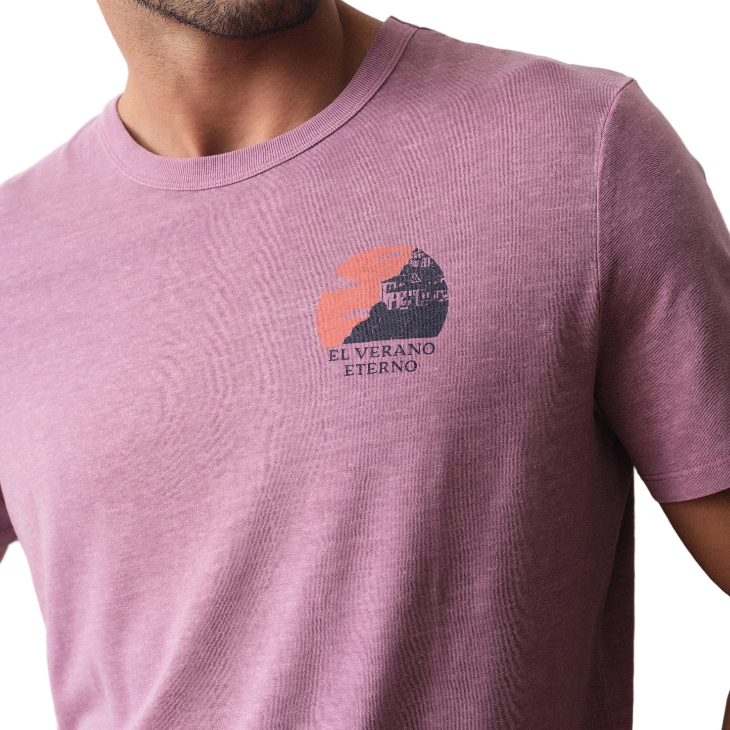 Marine Layer Red Violet Hemp Cotton Relaxed Graphic Tee