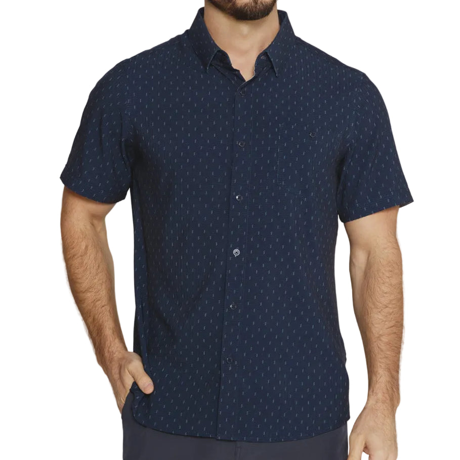 7 Diamonds Navy Renzo Short Sleeve Shirt